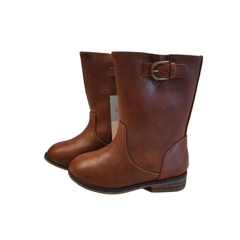 Cat & Jack Brown Boots Toddler Leather Boots Toddler Winter Boots Size 5